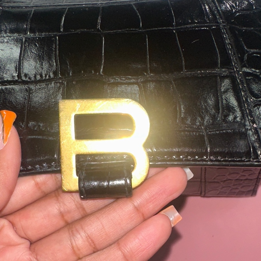 Balenciaga Black Croc-Embossed Crossbody Bag - Picture 14 of 17